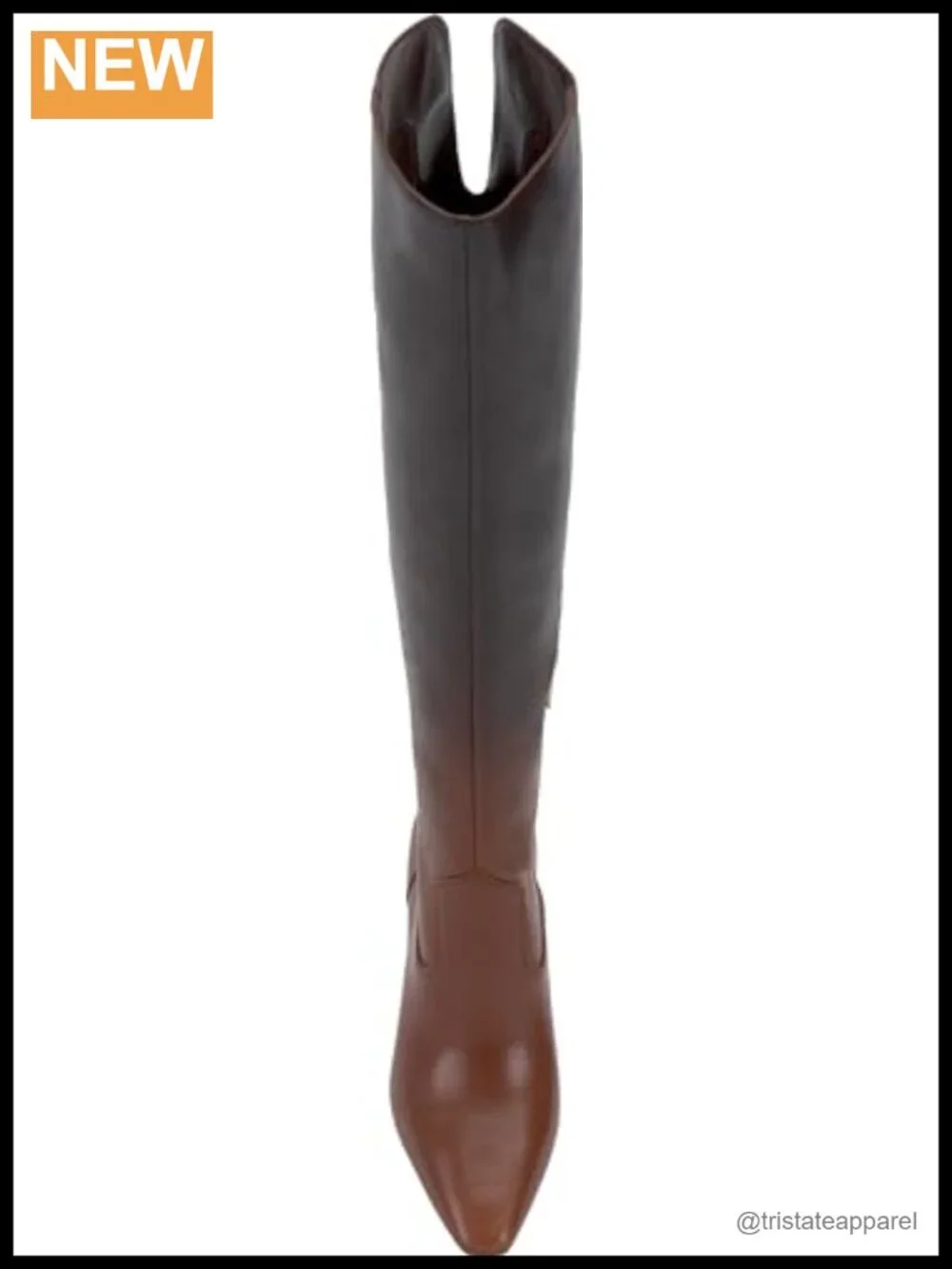 Women's Over-the-Knee Stacked Heel Leather Boots with Zip